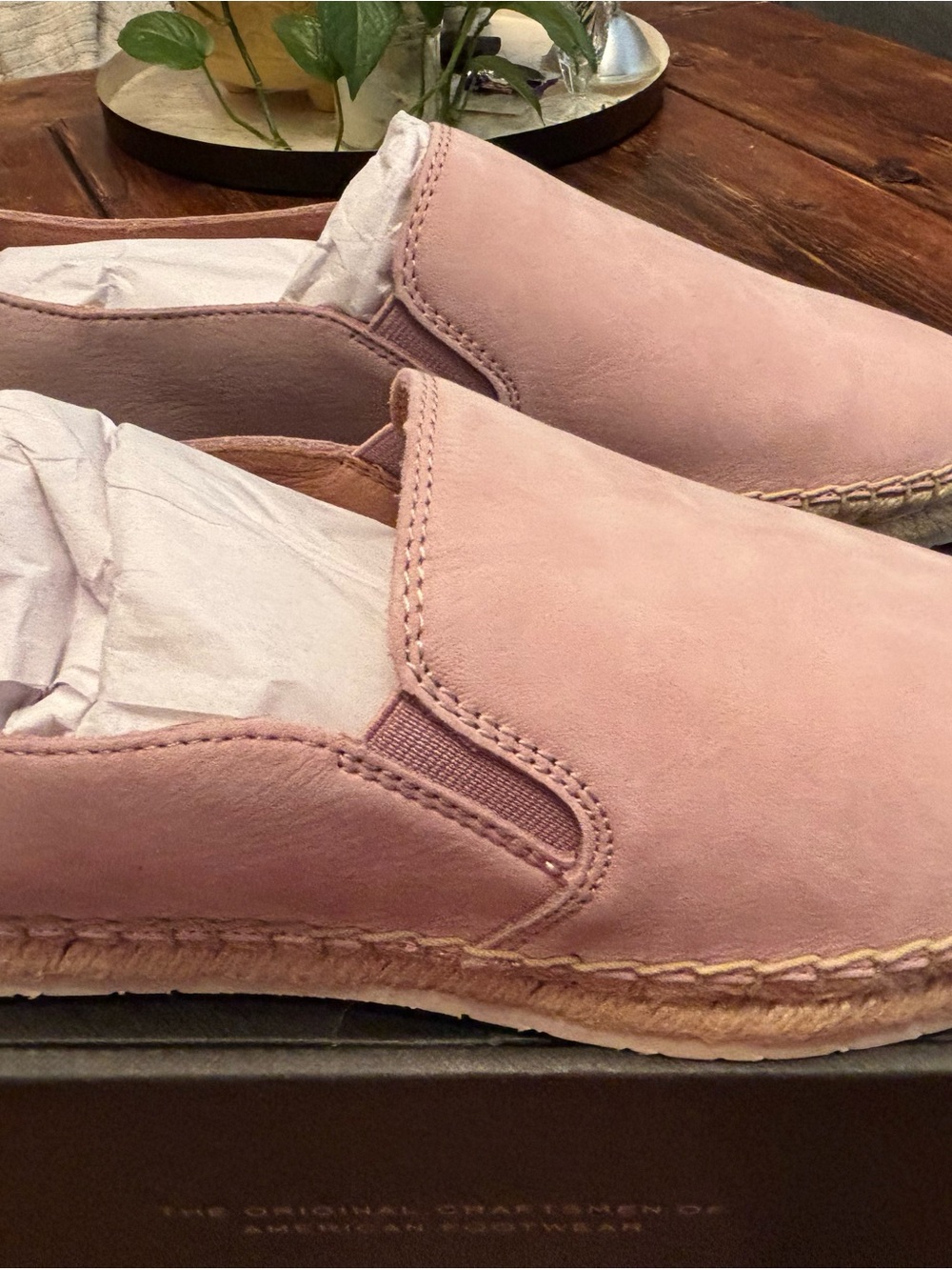 Frye Dusty Pink Suede Slip-On Isbel Espadrilles